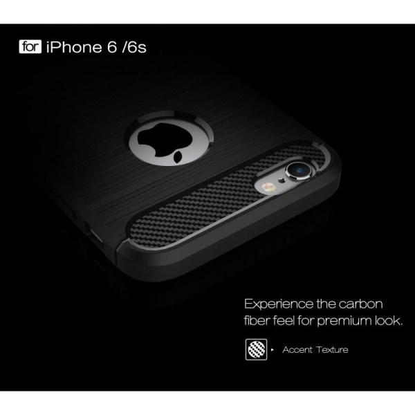 iPhone 6/6S Stöttåligt Stötdämpande Skal SlimCarbon Svart