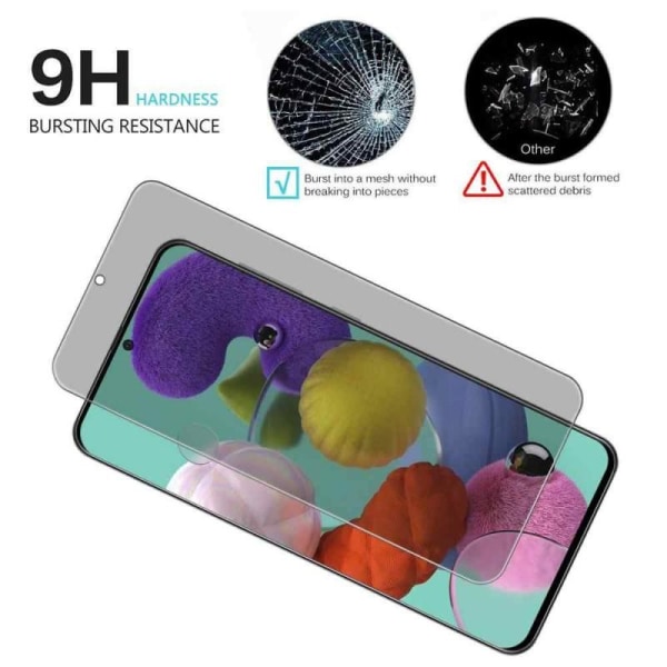 Samsung A41 Privacy Herdet glass 0,26 mm 2,5D 9H Transparent