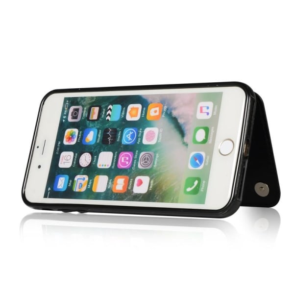 iPhone 7 Plus / 8 Plus Stöttåligt Skal Korthållare 3-FACK Flippr Svart