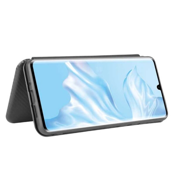 Huawei P30 Pro Flipfodral Kortfack CarbonDreams Svart