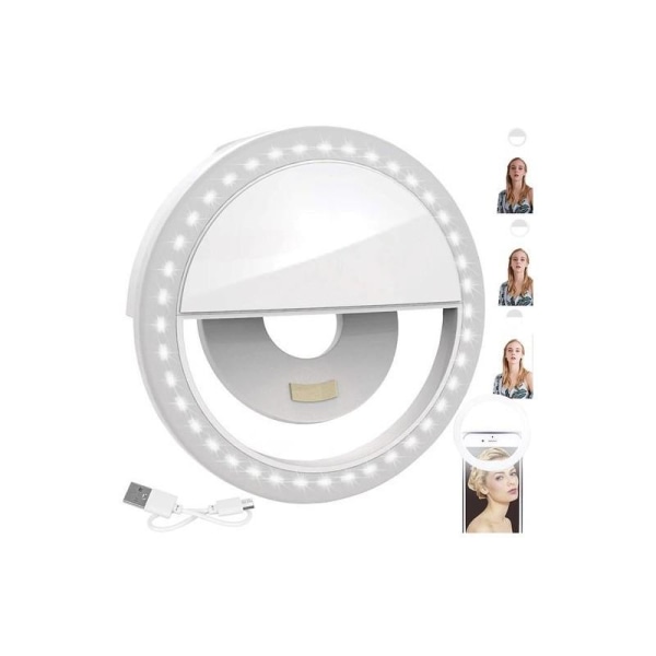 LED-Ringljus för Selfie Vit