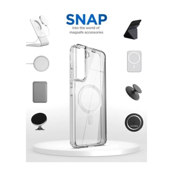 Samsung S21 Transparent Stötdämpande Skal MagSafe-Kompatibelt Transparent