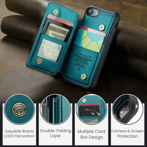 CaseMe Shockproof Cover Kortholder Stander 4-rums iPhone 6S/7/8/