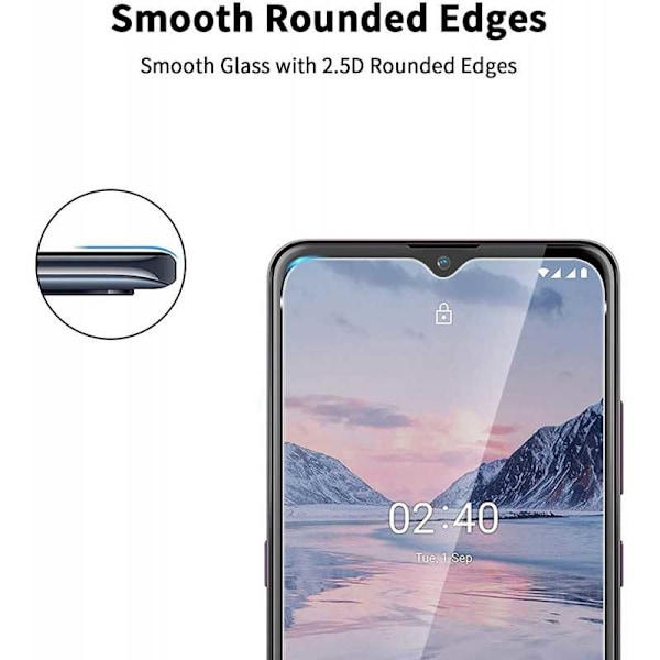 2-PACK Nokia 2.4 Hærdet glas 0,26 mm 2,5D 9H Transparent