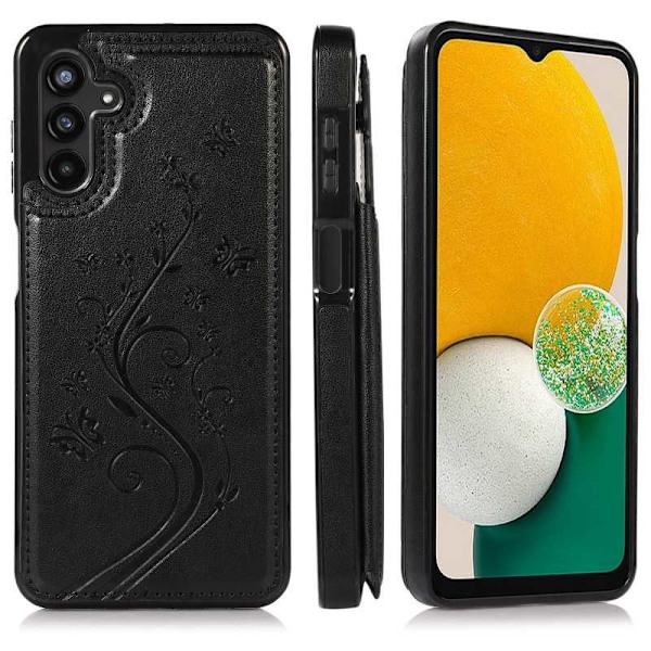 Samsung A54 5G Iskunkestävä Kannen korttiteline 3-POCKET Flippr V2 Svart