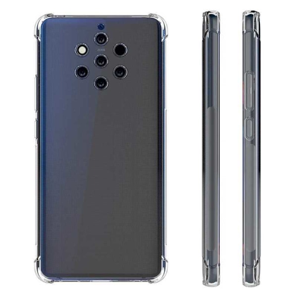 Nokia 9 Pureview Stødabsorberende Silikone Shell Shockr Transparent