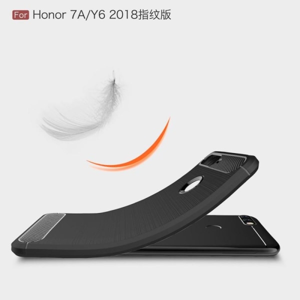 Huawei Y6 2018 Stöttåligt Stötdämpande Skal SlimCarbon Svart