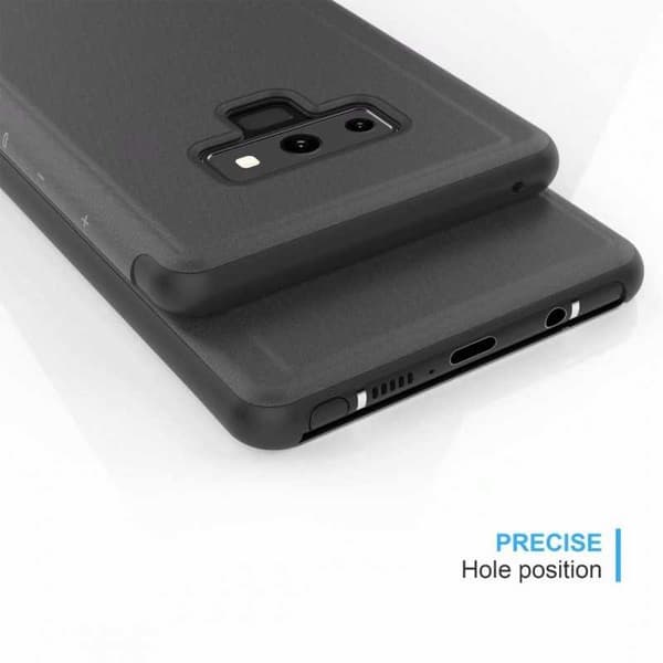 Samsung Note 9 Smart Flipfodral Clear View Standing V2 Rocket Svart