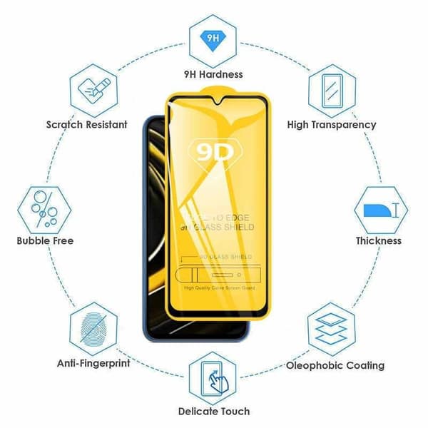 Xiaomi Poco M3 Härdat Glas 0.26mm 2.5D 9H Fullframe Transparent