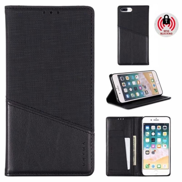 iPhone 8 Plus Elegant Cover i PU-læder med RFID-blok Black