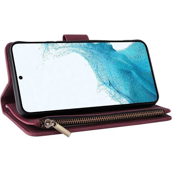 Samsung S24 monitoiminen lompakkokotelo, vetoketjullinen 8 tasku