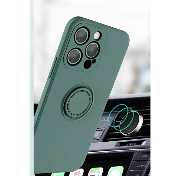iPhone 14 Pro Max stødsikkert cover med ringholder CamShield Dark green