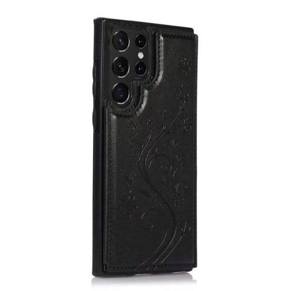 Samsung S22 Ultra Støtsikker deksel kortholder 3-POCKET Flippr® Black