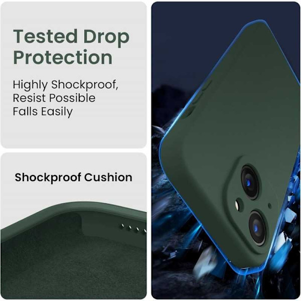 iPhone 15 Kuminen Matt Green Shell Liquid - vihreä