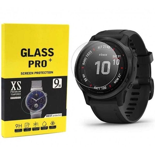 2-PACK Garmin Fenix 6S / 6S Pro karkaistu lasi 0,2 mm 9H 2,5D Transparent