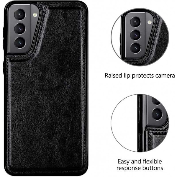 Samsung S21 FE Iskunkestävä kotelo, 3-taskuinen Flippr Black