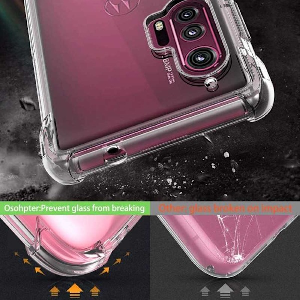 Motorola Edge Plus stødabsorberende silikone Shell Shockr Transparent