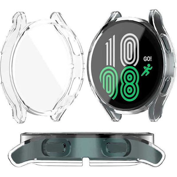 2-PACK Fulddækkende Galaxy Watch 4 44mm Ultra Thin TPU Shell Liquid Transparent