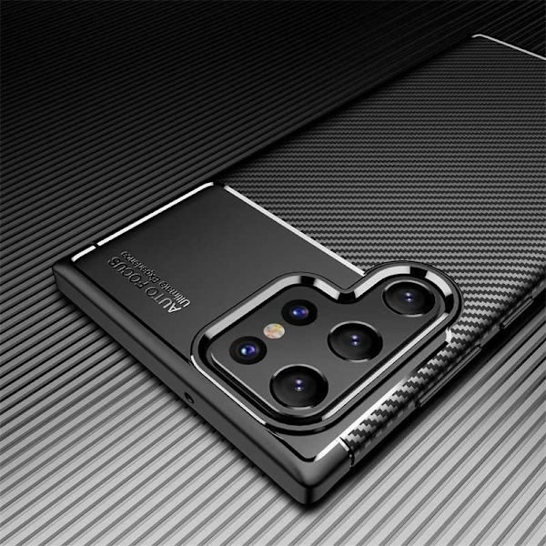 Samsung S22 Ultra Stöttåligt Slimmat Skal FullCarbon V4 Svart