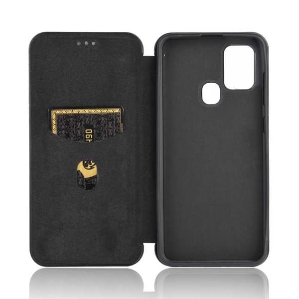 Samsung A21s Flip Case -korttipaikka CarbonDreams Black