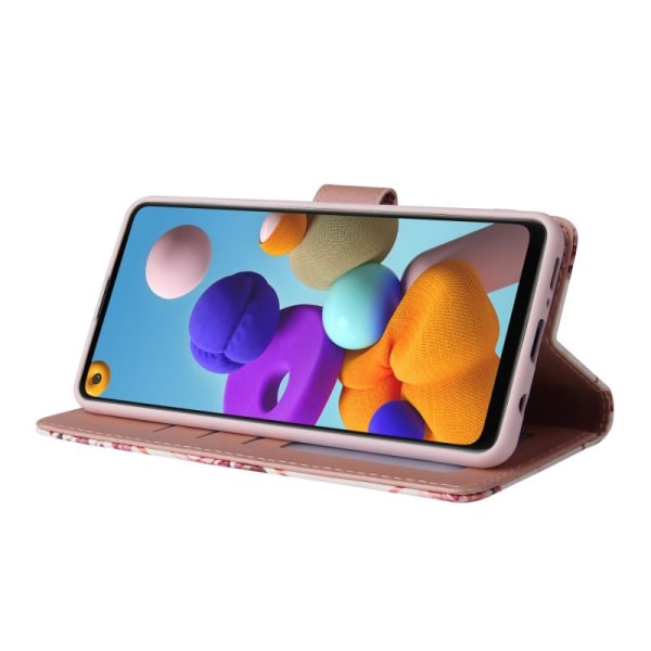 Samsung A21s Trendy Pung-etui Sparkle 4-RUMMET Pink