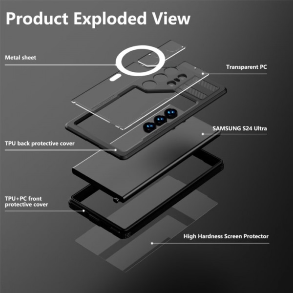 Samsung S24 Ultra full kropps vanntett premium deksel - 2m