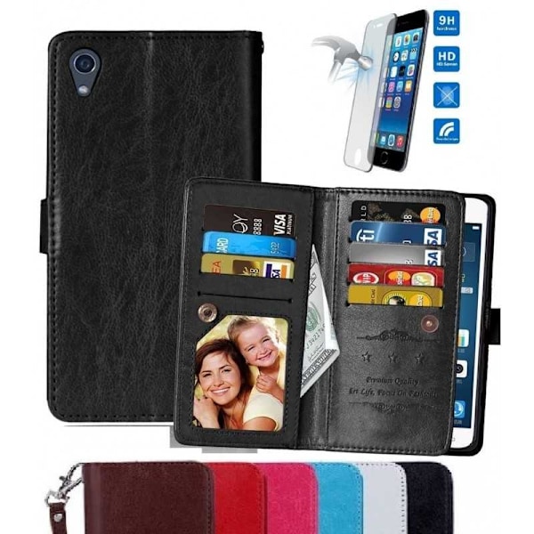 Xperia M4 Aqua Praktisk Plånboksfodral med 11-Fack Array Vit