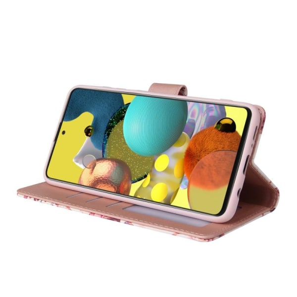 Samsung A51 4G Trendikäs lompakkokotelo Sparkle 4-FACK Pink