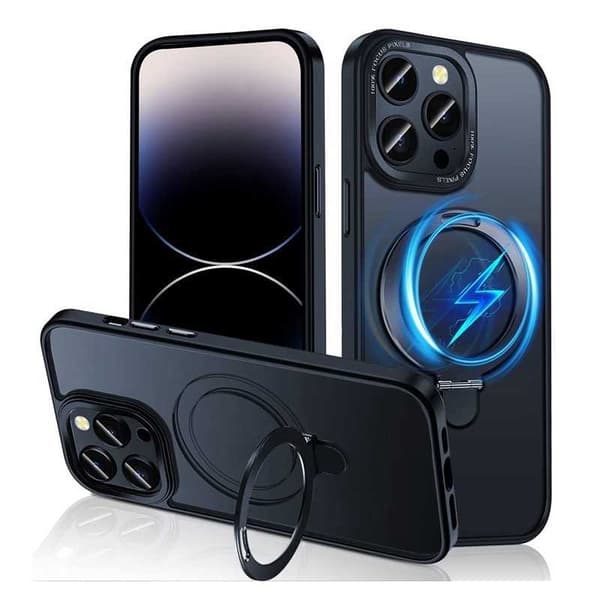 iPhone 14 Pro Støtsikkert Magsafe-deksel med Kickstand Nordcell™ Mörkgrön
