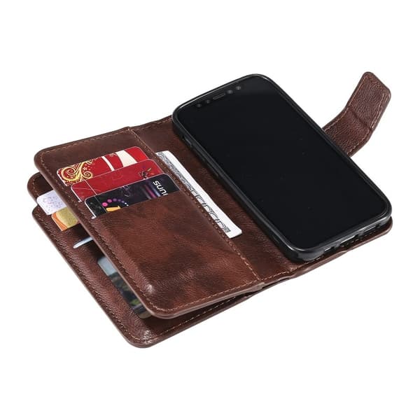 iPhone 15 Praktisk Plånboksfodral med 12-Fack Array V4 - Brun