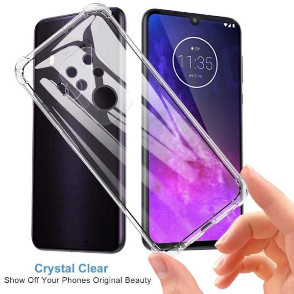 Motorola One Zoom Stødabsorberende Silikone Shell Shockr Transparent
