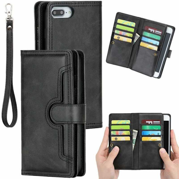 iPhone 8 Plus Wallet Case 10-Pocket Array V3 Black
