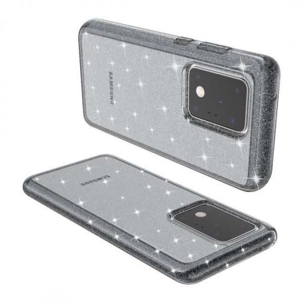 Samsung S20 Ultra Iskunvaimennin matkapuhelinkotelo Sparkle Blac Black