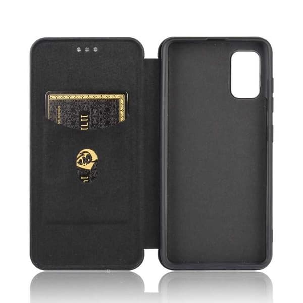 Samsung A41 Flip Case -korttipaikka CarbonDreams Black