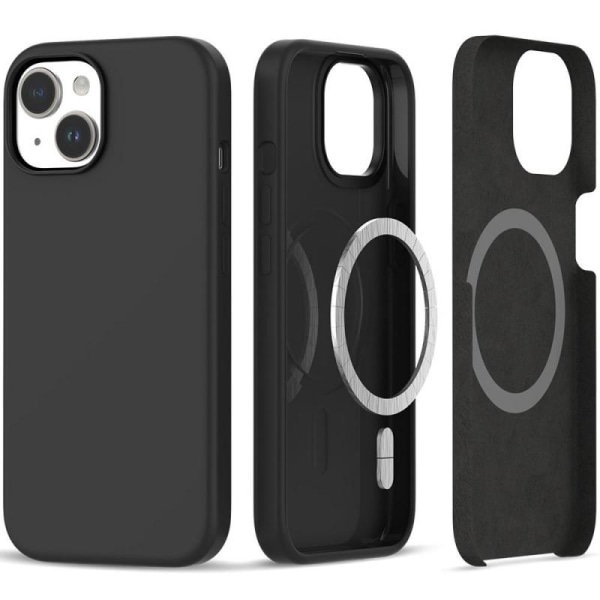 Gummibelagd Minimalistisk MagSafe Skal iPhone 15 - Svart Svart