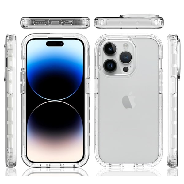 iPhone 15 Pro Max Heltäckande Premium 3D Skal 3in1 ThreeSixty Clear