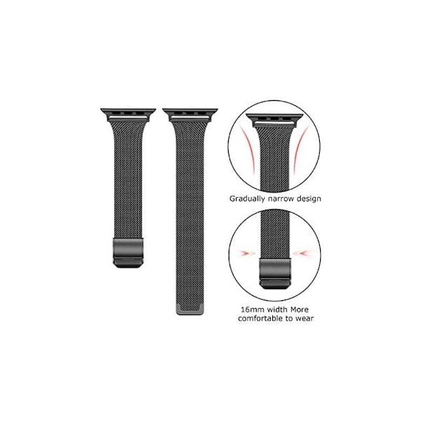 Apple Watch 38mm / 40mm / 41mm ohut rannekoru Milanese Loop Skimmrande