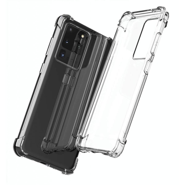 Samsung S20 Ultra iskuja vaimentava silikonikotelo Shockr Transparent