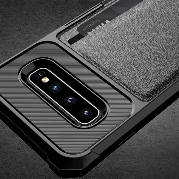 Samsung S10e Iskunkestävä kansi korttilokerolla Solid V2 Black