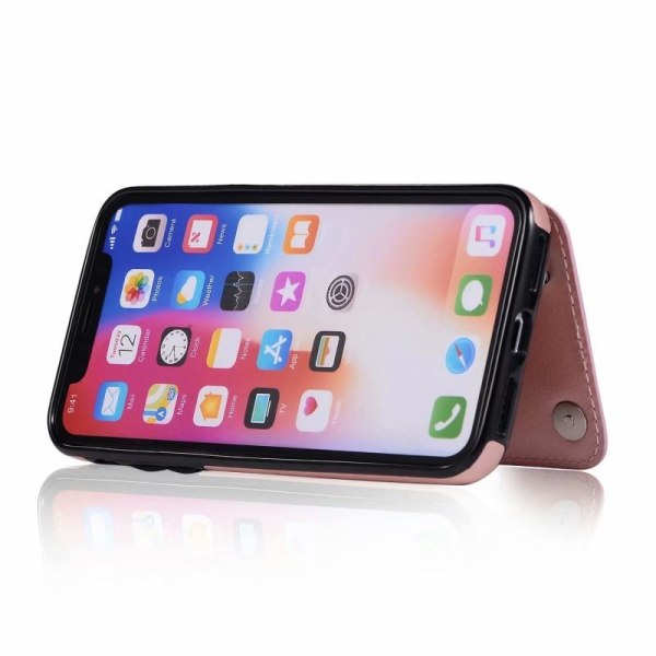 iPhone XS Max iskunkestävä kotelo, 3-taskuinen Flippr V2 Pink gold