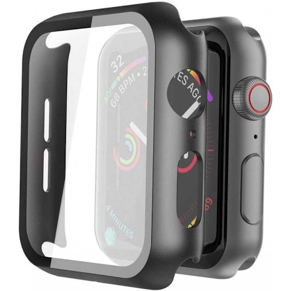 Apple Watch 7 / 8 / 9 (45mm) Stötdämpande Skal 9H Härdat Glas 2in1 Transparent