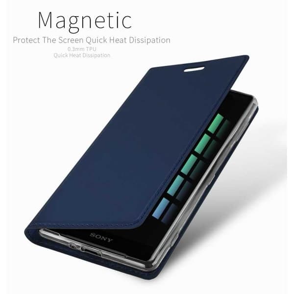 Xperia XZ2 Compact Flip Case Smooth -korttipaikka Svart