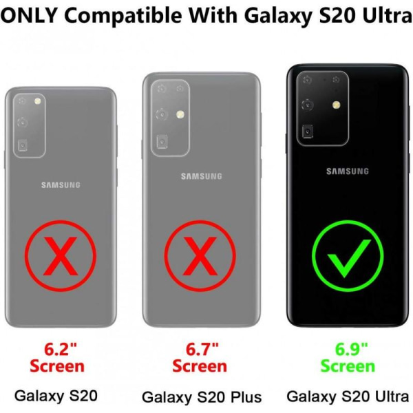 Samsung Galaxy S20 Ultra Stöttåligt Skal med Kortfack Svart