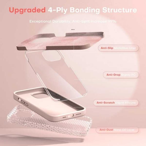 3in1 Gummibelagt Stilrent Skal iPhone 16 Pro Max - Rosa