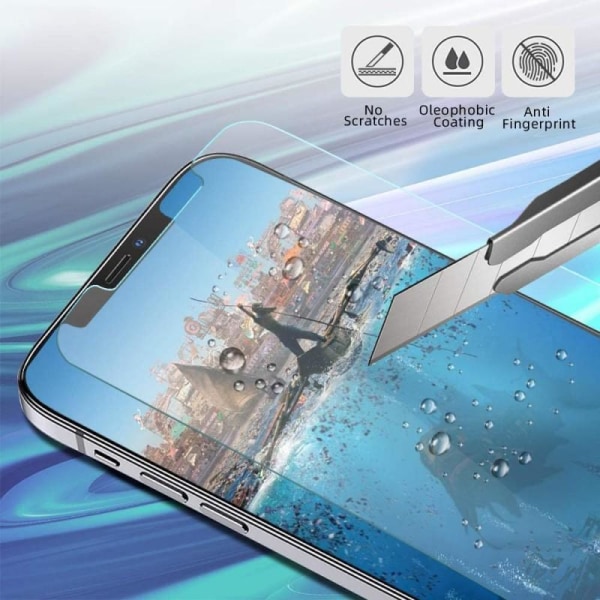 2-PAKKT iPhone 12 Herdet glass 0,26mm 2,5D 9H Transparent