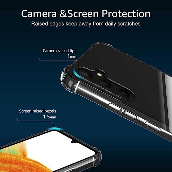 Samsung A34 5G iskuja vaimentava silikonikuori Iskunvaimennin Transparent
