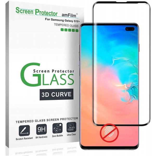 Samsung S10 FullFrame V2 0,26 mm 3D 9H hærdet glas (SM-G973F) Transparent