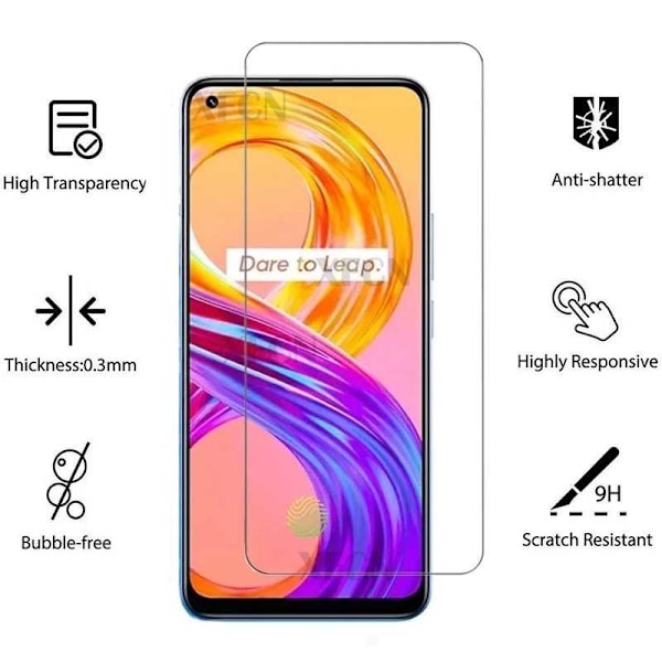2-PACK Realme 8/8 Pro karkaistu lasi 0,26mm 2,5D 9H Transparent