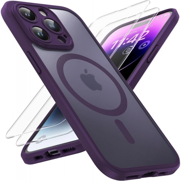 3in1 komplet iPhone 14 Pro Max stødabsorberende etui MagSafe-kom