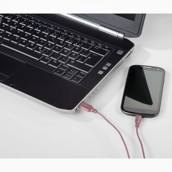 0,75 m latauskaapeli USB-C HAMA Flexislim Pink Pink